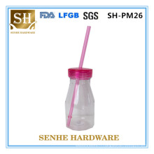 Bocal de maçonnerie en plastique BPA gratuit avec paille (SH-PM26)